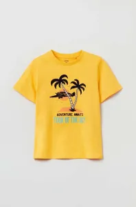 Detské bavlnené tričko OVS žltá farba, s potlačou #8660690