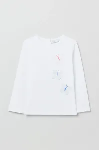 Detské tričko s dlhým rukávom OVS biela farba, #9175234