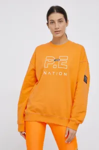 Bavlnená mikina P.E Nation dámska, oranžová farba, jednofarebná