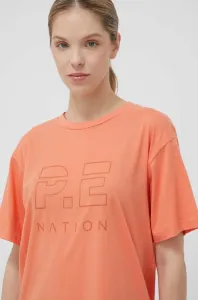 Bavlnené tričko P.E Nation oranžová farba
