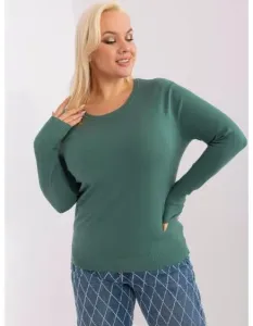 Dámsky viskózový sveter plus size WEF zelený