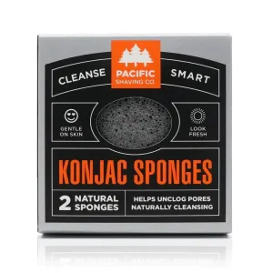 Pacific Shaving Konjac Sponges jemná exfoliačná hubka na tvár 2 ks