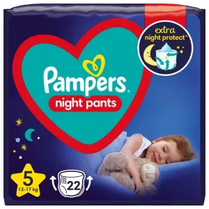 Pampers Night Pants Size 5 jednorazové plienkové nohavičky na noc 12-17 kg 22 ks