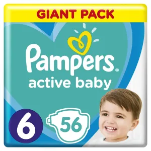 PAMPERS active baby Giant Pack 6 ExtraLarge detské plienky (13-18 kg) 56 ks