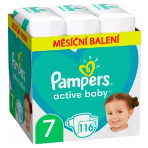 PAMPERS Active Baby 7 (15 kg+) 116 ks měsíční balení - jednorázové plienky