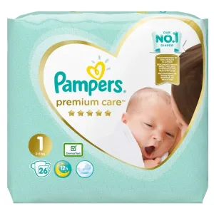Pampers Premium Care Newborn Size 1 jednorazové plienky 2-5 kg 26 ks
