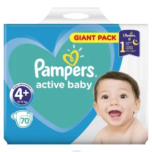 EXP: 08/2023 PAMPERS Active Baby 4+ (10-15 kg) 70 ks GIANT PACK - jednorazové plienky