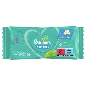 Pampers Fresh Clean detské jemné vlhčené obrúsky pre citlivú pokožku 52 ks