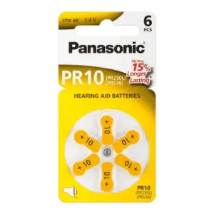 Panasonic PR10 batérie (PR230L) (PR536) do načúvacích prístrojov 1x6 ks