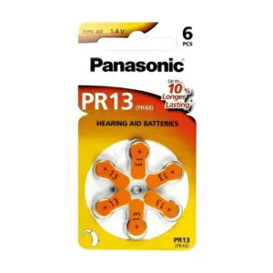 Panasonic PR13 batérie (PR48) do načúvacích prístrojov 1x6 ks