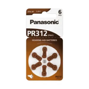 Panasonic PR312 batérie (PR41) do načúvacích prístrojov 1x6 ks