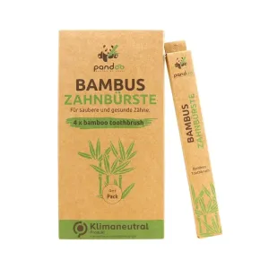 Pandoo Bambusové zubné kefky Medium Soft - výhodné balenie 4 ks