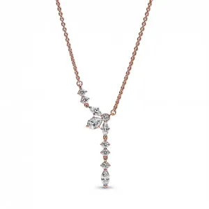 PANDORA pozlátený náhrdelník Trblietavé kvapky 382386C01-45
