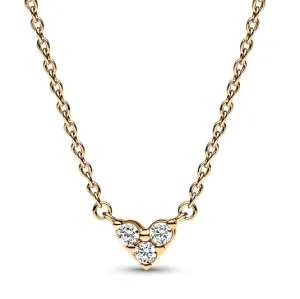 PANDORA pozlátený náhrdelník Žiarivé srdce 363014C01-45