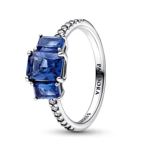 Pandora Trblietavý strieborný prsteň s modrými kryštálmi Timeless 192389C01 54 mm