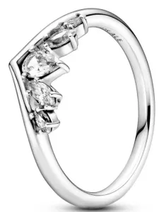 Pandora Nežný strieborný prsteň s kamienkami Wishbone 199109C01 52 mm