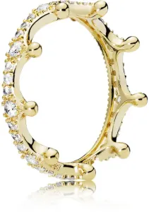 Pandora Prekrásny pozlátený prsteň Začarovaná koruna Shine 168654C01 50 mm