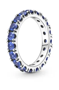 Pandora Trblietavý strieborný prsteň s modrými kryštálmi Eternity Timeless 190050C02 52 mm