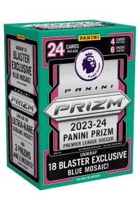 Panini 2023-2024 Panini Prizm Premier League Blaster Box (Blue Mosaic Prizms) - fotbalové karty