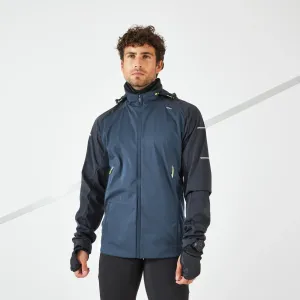 Pánska bežecká zimná bunda kiprun warm regul vodoodpudivá a vetruvzdorná modrá MODRÁ S