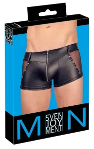 Svenjoyment - sheer boxer with side inserts and zipper (black)M