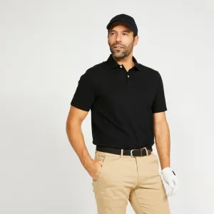 Pánska golfová polokošeľa s krátkym rukávom mw500 ČIERNA XL