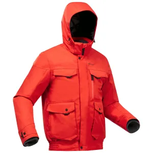 Pánska nepremokavá zimná bunda na turistiku sh100 x-warm do -10 °c ORANŽOVÁ L