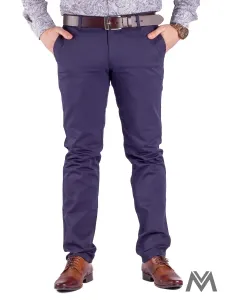 Slimkové pánske nohavice 48-2 tmavo- modrá, Veľkosť  S (31)