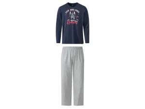 Pánske bavlnené pyžamo (S (44/46), námornícka modrá/sivá)