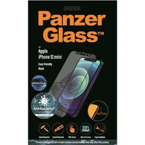 PanzerGlass Edge-to-Edge Antibacterial pre Apple iPhone 12 mini čierne s Anti-BlueLight vrstvou