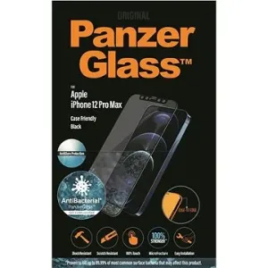 PanzerGlass Edge-to-Edge Antibacterial pre Apple iPhone 12 Pro Max čierne s Anti-Glare vrstvou