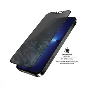 Ochranné temperované sklo PanzerGlass Case Friendly AB s privátnym filtrom pre Apple iPhone 13 Pro Max, čierne PROP2746