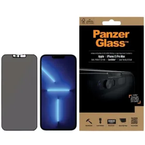 PanzerGlass E2E Microfracture Apple iPhone 13 Pro Max Case Friendly CamSlider Privacy Antibacterial black P2749