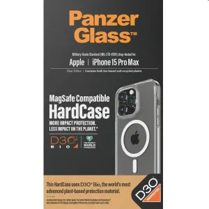 Zadný kryt PanzerGlass HardCase D3O s MagSafe pre Apple iPhone 15 Pro Max, transparentná 1183