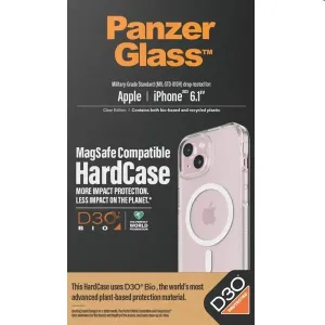 Zadný kryt PanzerGlass HardCase D3O s MagSafe pre Apple iPhone 15, transparentná 1180