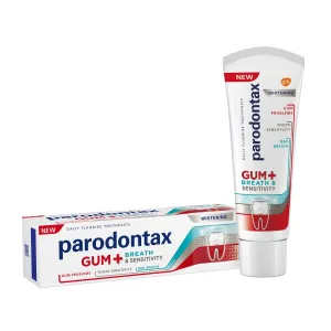 Parodontax Bieliaca zubná pasta na problémy s ďasnami, dychom a citlivosťou zubov Gum and Sensitiv e Whitening 75 ml