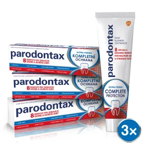 Parodontax Complete Protection Extra Fresh zubná pasta s fluoridom pre zdravé zuby a ďasná 3x75 ml #67428