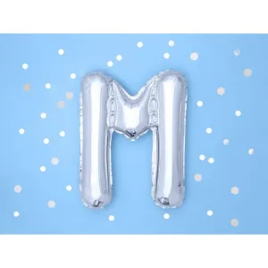FB2M-M-018 Party Deco Fóliový balón - strieborný - písmeno, 35 cm M #8681148