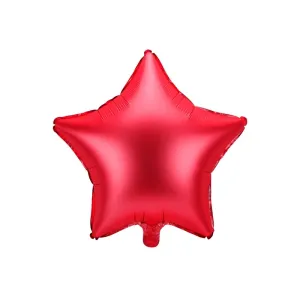 FB3S-007 Party Deco Fóliový balón - Matná hviezda - 48cm Červená