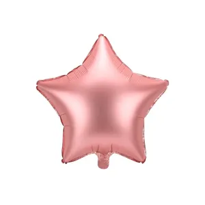 FB3S-019R Party Deco Fóliový balón - Matná hviezda - 48cm Rúžove zlato