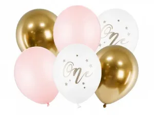 Súprava latexových balónikov - 1. narodeniny – dievča – 6 ks – 30 cm