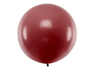 PartyDeco Guľatý latexový Jumbo balón 1m bordový #1890274