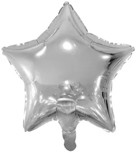 Balónik fóliový hviezda strieborná 48cm 1ks