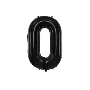 FB1M-0-010 Party Deco Fóliový balón - čierny - číslo, 86 cm 0