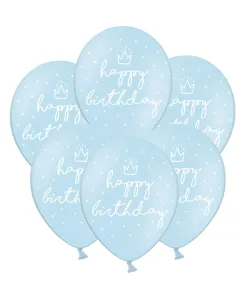 PartyDeco Balón modrý - Veselé narodeniny 50 ks