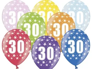PartyDeco Balónik s číslom 30 narodeninový
