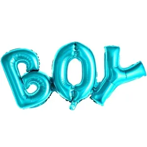 PartyDeco Fóliový balón - BOY modrý 67 x 29 cm