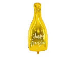 PartyDeco Fóliový balón - Fľaša šampanského (zlatý)
