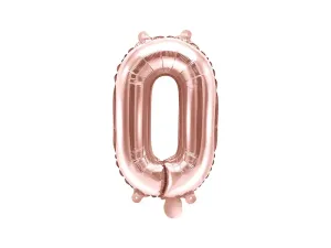 PartyDeco Fóliový balón Mini - Číslo 0 ružovo-zlatý