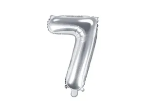 Balón s číslicami SILVER 35 cm - 7 (NEMÔŽE SA NAPLNIŤ HELIOM) - PartyDeco
